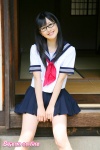 glasses nishimura_mizuho pleated_skirt sailor_uniform school_uniform skirt rating:Safe score:2 user:nil!