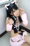 akb48 animal_ears arm_warmers bikini_top cat_ears cosplay miniskirt skirt swimsuit tsukasa_(ii) watanabe_mayu_(cosplay) rating:Safe score:3 user:nil!