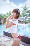 bikini hairbow heo_yun_mi sleeveless_shirt swimsuit rating:Safe score:2 user:mock