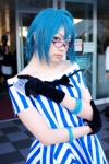 amenomori_nozomi blue_hair cards cosplay dress forest glasses kaieda_kae rating:Safe score:0 user:Log
