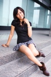 boots miniskirt pleated_skirt sayaka skirt sweater rating:Safe score:0 user:nil!