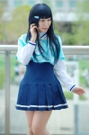 aoki_reika blue_hair cosplay kneesocks pleated_skirt pretty_cure sailor_uniform school_uniform skirt smile_precure! yaya rating:Safe score:0 user:nil!