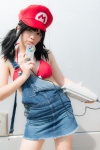 akatya_satoru bikini_top cosplay hat mario overalls super_mario_bros swimsuit twintails rating:Safe score:0 user:pixymisa