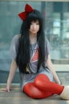akiyama_mio boots cosplay dress hairbow k-on! makise_anji one_glove pantyhose rating:Safe score:2 user:nil!
