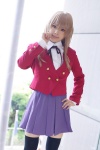 aisaka_taiga azuru blazer blonde_hair blouse cosplay pleated_skirt school_uniform skirt thighhighs toradora! zettai_ryouiki rating:Safe score:0 user:nil!