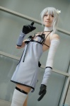 bandages cleavage cosplay dress elbow_gloves gloves kaine nier pantyhose saya silver_hair rating:Safe score:0 user:nil!