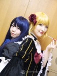 beatrice bernkastel blue_hair choker cosplay dress gown murika red_hair shiratama_rei umineko_no_naku_koro_ni rating:Safe score:0 user:nil!