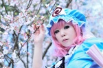 cosplay dress fan kisaki_yune pink_hair saigyouji_yuyuko touhou rating:Safe score:1 user:nil!