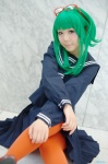 asakura_irori cosplay glasses green_hair gumi pantyhose pleated_skirt sailor_uniform school_uniform skirt vocaloid rating:Safe score:3 user:nil!