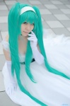 aqua_hair cendrillon_(vocaloid) choker cosplay elbow_gloves gloves gown hatsune_miku headset kureha_marie twintails vocaloid wings rating:Safe score:0 user:nil!