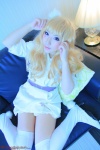 blonde_hair cape cosplay deep_rabbit dress macross macross_frontier macross_frontier:_itsuwari_no_utahime saku sheryl_nome thighhighs zettai_ryouiki rating:Safe score:0 user:nil!