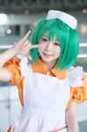 apron cosplay dress green_hair macross macross_frontier nurse nurse_cap ranka_lee shiyuu twintails wings rating:Safe score:0 user:nil!