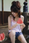 cutoffs denim tanaka_reina tank_top watermelon rating:Safe score:0 user:nil!