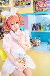 animal_ears apron bunny_ears cosplay dress inu_boku_secret_service lollipop maid maid_uniform orange_hair rinrinko roromiya_karuta twintails rating:Safe score:1 user:nil!