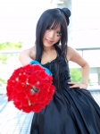 akiyama_mio bouquet cosplay gown kipi k-on! one_elbow_glove striped top_hat rating:Safe score:1 user:nil!