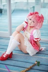 choker cosplay dress gloves hairbow kaname_madoka kneehighs nachi pink_hair puella_magi_madoka_magica twintails rating:Safe score:2 user:nil!