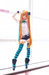 blouse cosplay gloves hatsune_miku iori multi-colored_hair shorts thighhighs top_hat twintails vocaloid rating:Safe score:6 user:nil!