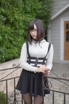 black_legwear cosplay glasses nikukyuu_ayato original pantyhose skirt suspenders sweater zipper rating:Safe score:2 user:Kryzz