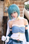 blue_hair camisole cosplay detached_sleeves miki_sayaka miniskirt pleated_skirt puella_magi_madoka_magica skirt tachibana_sakura rating:Safe score:0 user:pixymisa