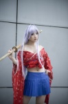 ahoge cosplay croptop midriff miniskirt natsume_maya pleated_skirt shinai silver_hair skirt ten tenjou_tenge yukata rating:Safe score:0 user:nil!