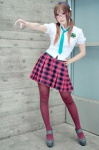 blouse cosplay glasses hairband kipi makinami_mari_illustrious neon_genesis_evangelion pantyhose pleated_skirt rebuild_of_evangelion school_uniform skirt thighhighs tie twintails rating:Safe score:1 user:test01