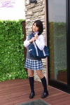 blouse bookbag jouno_sae kneesocks pleated_skirt school_uniform skirt sweater_vest rating:Safe score:1 user:nil!