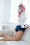 ass blouse cosplay denim headphones nitro_super_sonic pantyhose pink_hair rinrinko shorts super_soniko rating:Safe score:6 user:nil!