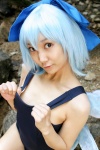 blue_hair cirno cosplay hairbow lenfried one-piece_swimsuit school_swimsuit swimsuit swimsuit_pull touhou wings rating:Safe score:0 user:nil!