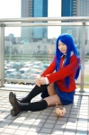 blazer blouse blue_hair cosplay ibara kawashima_ami kneesocks pleated_skirt school_uniform skirt stuffed_animal toradora! rating:Safe score:0 user:nil!