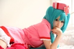 aqua_hair bed choker cosplay hatsune_miku momo_hana nurse nurse_cap nurse_uniform pantyhose thighhighs twintails vocaloid zettai_ryouiki rating:Safe score:1 user:pixymisa