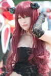 cosplay devil_horns elbow_gloves gloves meru_(ii) original red_hair tubetop rating:Safe score:0 user:pixymisa