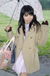 blouse coat hairbow himemiya_mahore rain shopping_bag skirt slip sweater thighhighs umbrella rating:Safe score:0 user:pixymisa