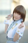 blouse cosplay hagiwara_yukiho hazuki_minami idolmaster_shiny_festa microphone miniskirt skirt vest rating:Safe score:0 user:nil!