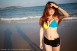 beach bikini_top cleavage ocean shorts swimsuit vetiver xiuren_157 rating:Safe score:0 user:nil!