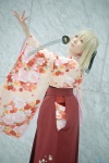 blonde_hair cosplay fate/series fate/stay_night katana kimono maropapi pleated_skirt ponytail saber skirt sword rating:Safe score:1 user:nil!