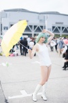 boots cosplay green_hair kazami_yuuka mari_(ii) pantyhose sheer_legwear swimsuit touhou umbrella rating:Safe score:0 user:pixymisa
