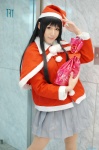akiyama_mio cosplay k-on! pantyhose pleated_skirt santa_costume school_uniform skirt stocking_cap wakame rating:Safe score:0 user:nil!