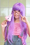 blouse cosplay dr._slump glasses looking_over_glasses norimaki_arale overalls purple_hair seika rating:Safe score:0 user:nil!