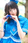 apron binoculars blouse cosplay kaieda_kae miniskirt original side_ponytail skirt waitress waitress_uniform rating:Safe score:0 user:nil!