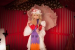 atsuki blonde_hair cosplay dress fan hat suite_memory tabard touhou umbrella yakumo_yukari rating:Safe score:0 user:nil!