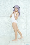 cosplay hanyuu higurashi_no_naku_koro_ni horns one-piece_swimsuit purple_hair swimsuit taotsu rating:Safe score:0 user:nil!