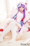 bed cosplay dress hat patchouli_knowledge purple_hair robe saku sweet_garden thighhighs touhou zettai_ryouiki rating:Safe score:2 user:nil!