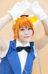 animal_ears blouse bowtie caramel_eyes cat_ears cosplay gloves hoshizora_rin jacket kai_(iv) love_live!_school_idol_project orange_hair rating:Safe score:0 user:pixymisa