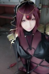 bodysuit bra cosplay fate/grand_order panties purple_hair saku scathach_(fate/grand_order) shadow_queen spear rating:Safe score:1 user:nil!