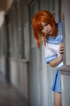 asae_ayato blouse blue_eyes cosplay higurashi_no_naku_koro_ni miniskirt orange_hair pleated_skirt ryuuguu_rena sailor_uniform school_uniform skirt tie rating:Safe score:0 user:Kryzz