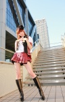 akb48 blouse boots cosplay fujie_reina_(cosplay) hairbow pleated_skirt skirt tachibana_sakura vest rating:Safe score:4 user:pixymisa