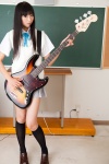akiyama_mio bass blouse cosplay kneehighs k-on! necoco pleated_skirt school_uniform skirt sweater_vest rating:Safe score:0 user:nil!