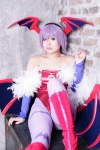 bodysuit boots cosplay detached_sleeves head_wings lilith_aensland pantyhose purple_hair tamashi_no_mayoigo vampire_(game) wings yuuki_sayo rating:Safe score:2 user:nil!