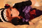 bed cosplay eva_beatrice gloves hat orange_hair saku shawl umineko_no_naku_koro_ni rating:Safe score:1 user:nil!