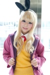 blazer blonde_hair blouse cosplay hairband iriru isurugi_mio mm! ribbon_tie school_uniform skirt sweater rating:Safe score:2 user:pixymisa